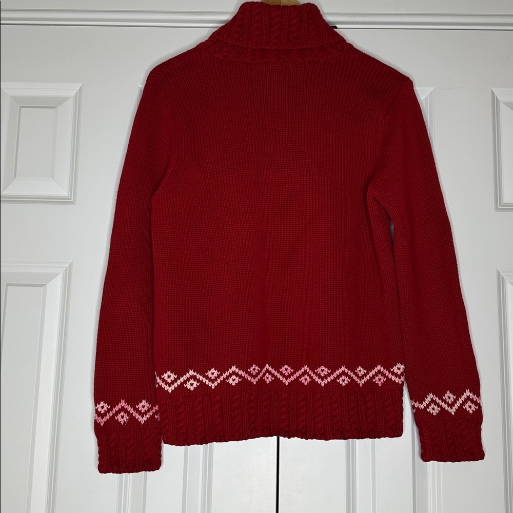 Vintage Ralph Lauren Sweater Snowflake Turtleneck Hand Knit Cotton Womens Large - Picture 7 of 11
